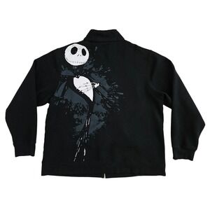 Disney Nightmare Before‎ Christmas Mens XL Jack Skellington Full Zip Sweater